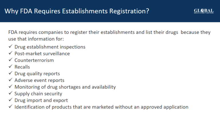 Establishment Registration with FDA