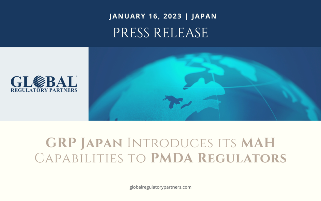 Press Release GRP Japan Introduces its MAH Capabilities to PMDA regulators.